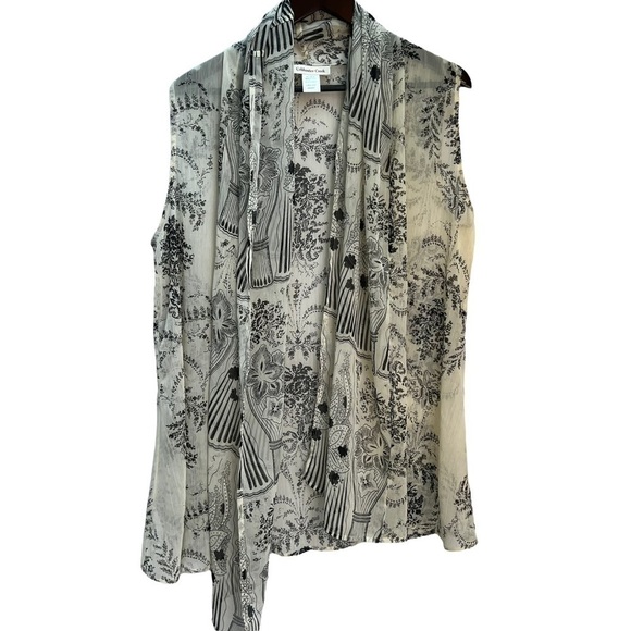 coldwater Creek Beige Sleeveless Vest Swimsuit cover-up Size M - Picture 4 of 9